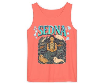 Camiseta sin mangas Sedna, diosa del mar inuit / Diseño de mitología y vida marina