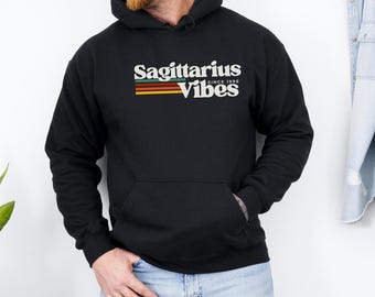 Sudadera retro con estampado de zodiaco, sudadera personalizada de astrología, regalo de cumpleaños