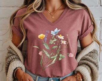 Wild Flower Women’s relaxed v-neck t-shirt