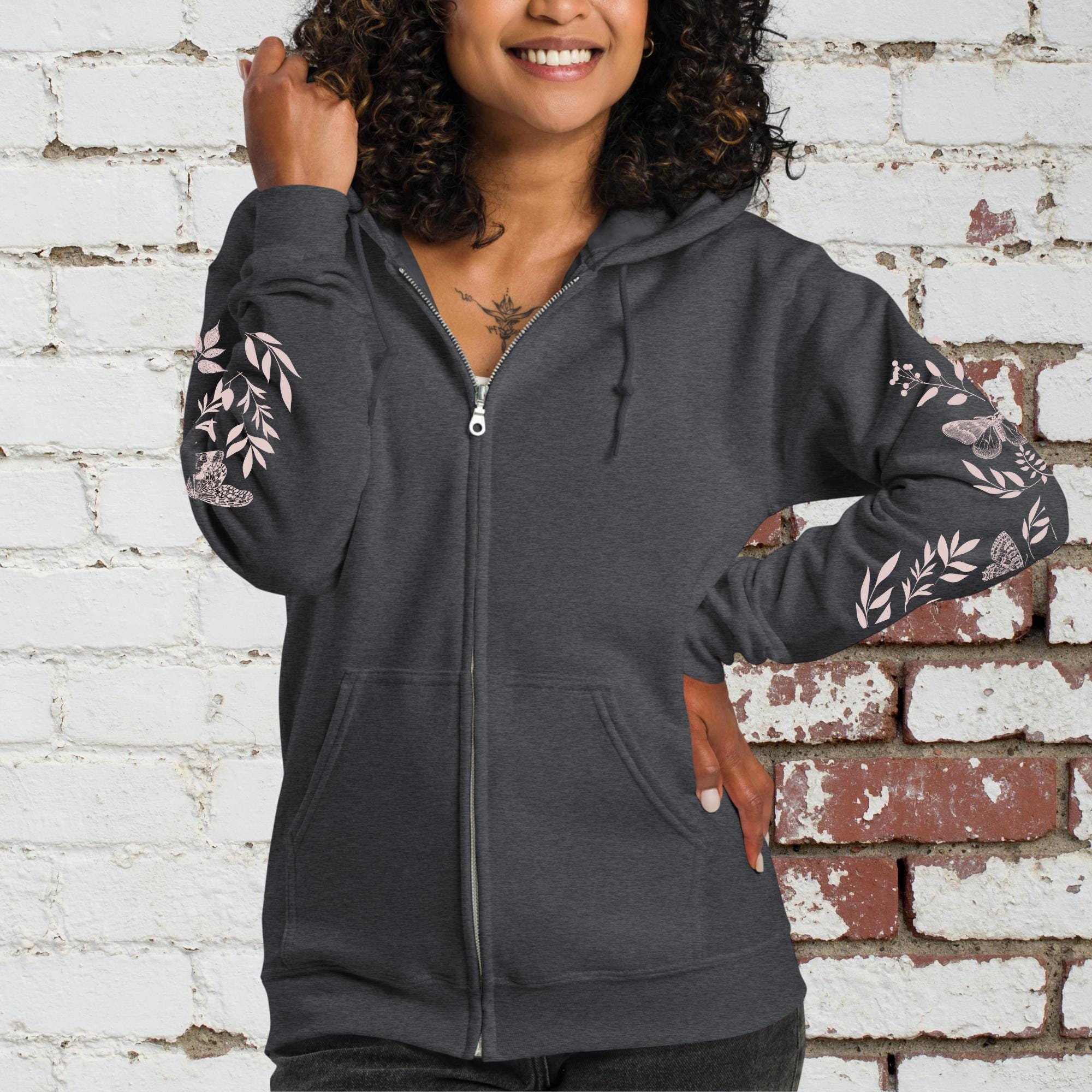 Butterfly Zipper Hoodie - Etsy