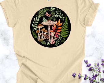 Pilz Frosch Grafik T-Shirt: Cottagecore Nature Tee