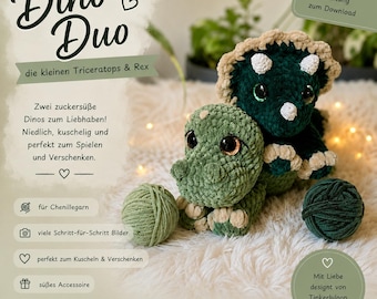 2 in 1 Instructions – The Dinosaurs | Crochet Pattern (PDF)
