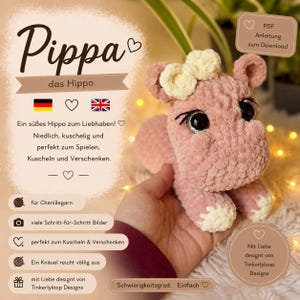 Pippa Hippo - the little hippopotamus | PDF crochet pattern (German & English)