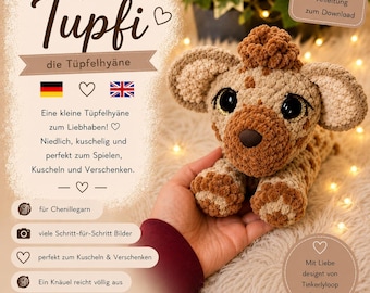 Tupfi the Spotted Hyena (Beginner Friendly) | Crochet Pattern (PDF) | German & English