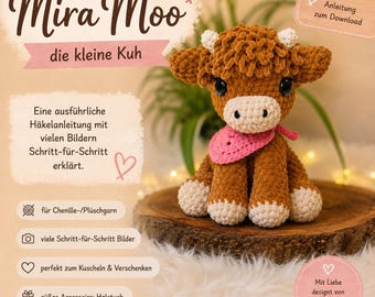 Mira Moo - the little Scottish cow | PDF crochet pattern