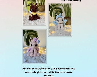 Garden Friends – 3-in-1 Crochet Pattern (DE)