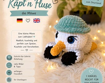 Captain Fluse - the little seagull (beginner friendly) | Crochet pattern (PDF) | German & English