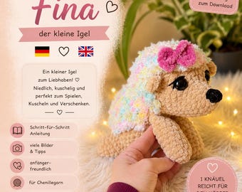 Fina the Hedgehog | Crochet Pattern (PDF) | German & English