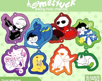 Charms de enlace de Homestuck / Charms acrílicos holográficos