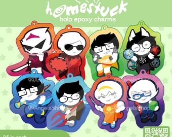 Dijes holográficos de resina epoxi de Homestuck Kids