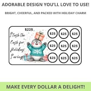 Christmas Savings Challenge A4 savings challenges Cute Animals Holiday Savings Fun Instant Download pdf Save 1000+ dollars