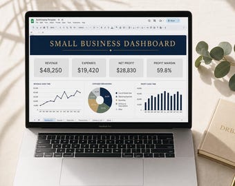 Boekhoudspreadsheet voor kleine bedrijven | Google Spreadsheets Income Expense Tracker (digitale download)