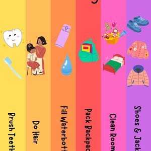 Tableau de routine des enfants | Tableau de bord pour tout-petits | Programme visuel pour les enfants