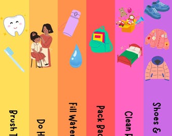 Children’s Routine Chart | Toddler Task Board | Visual Schedule for Kids
