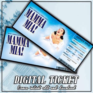 Mamma Mia-biljett: Personlig Broadway-present (utskrivbar mall)