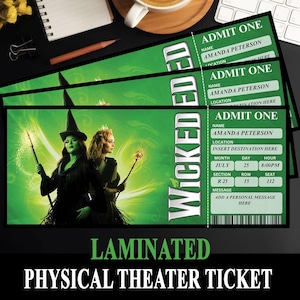 Wicked Custom laminiertes Ticket - personalisiertes Musical/Konzertandenken