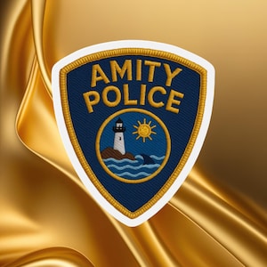 Die-Cut Amity Police Magnet, Amity Police Badge, Jaws Gifts, Movie lover gifts