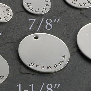 Add a Charm - 7/8&quot; inch sterling silver round disc