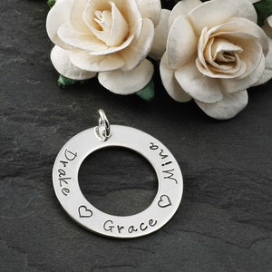 Add a Charm - 1 inch sterling silver washer - Your own words or names
