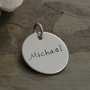 Add a Charm - 0.75 inch sterling silver round disc - 3/4&quot;