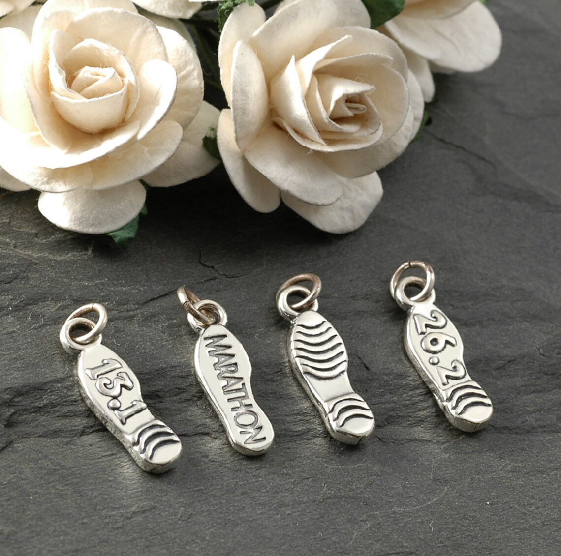 Marathon Shoe Charm 13.1 26.2 Runner Jewelry Add a Charm - Etsy