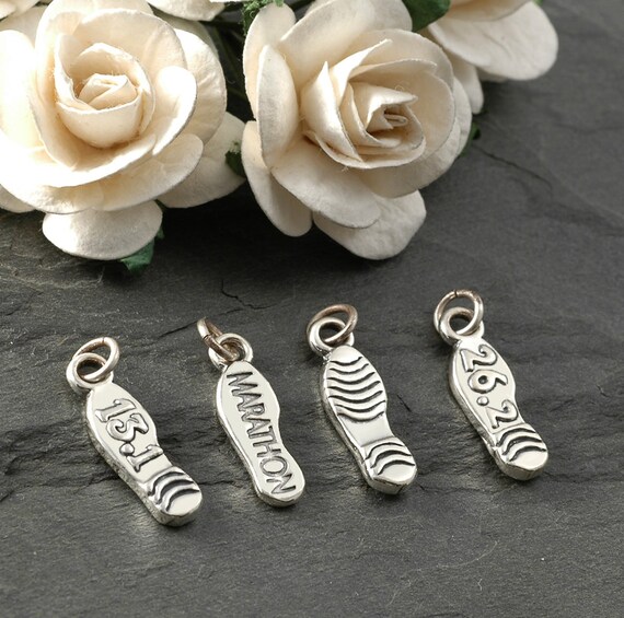 Marathon Running Charm 26.2 Antiqued Sterling Silver - Made in the USA Marathon Running Charm 26.2 Antiqued Sterling Silver - Made in the USA