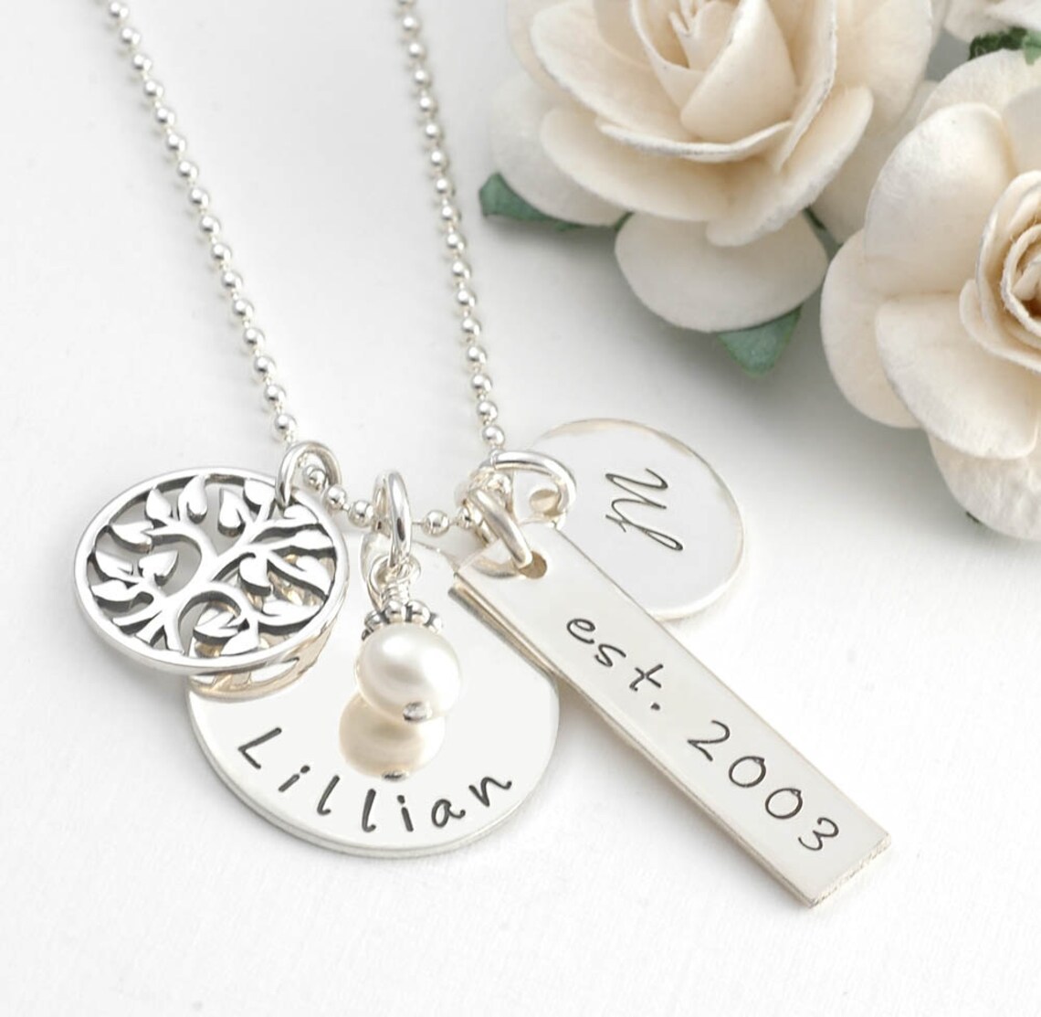 Family Necklace - Personalized Hand Stamped Necklace - Etsy