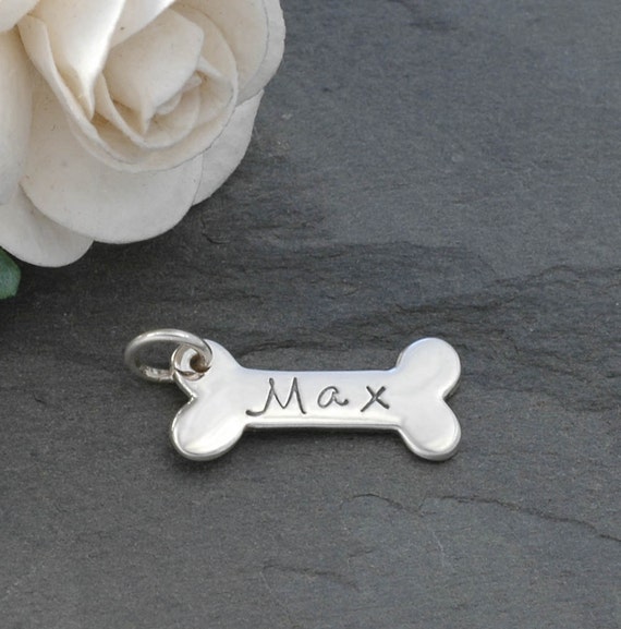 Engraved Top Dog Bone Charm with Lobster Clasp Engraved Top Dog Bone Charm with Lobster Clasp