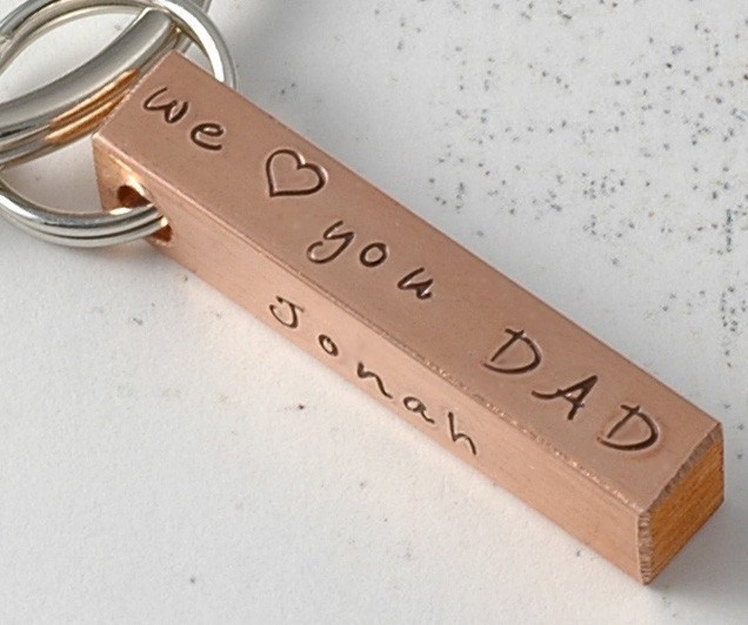 Personalized Key Chain Copper 4 Sided Bar - Dad - Mom - Uncle - Father ...
