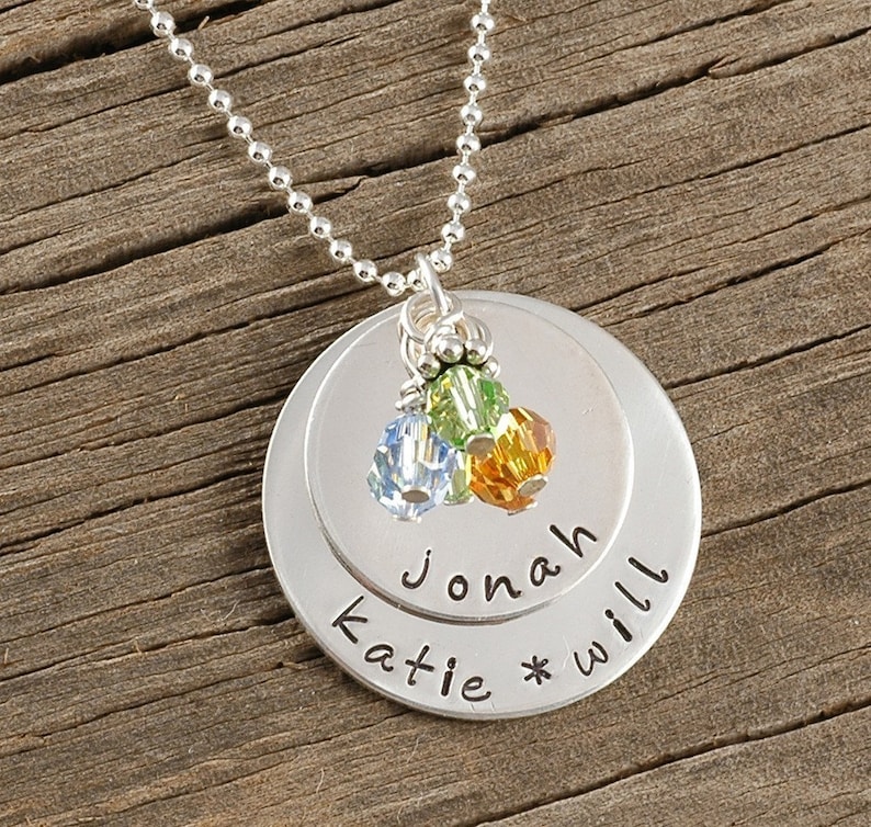 Personalized Mommy Necklace Hand Stamped Sterling Silver Etsy
