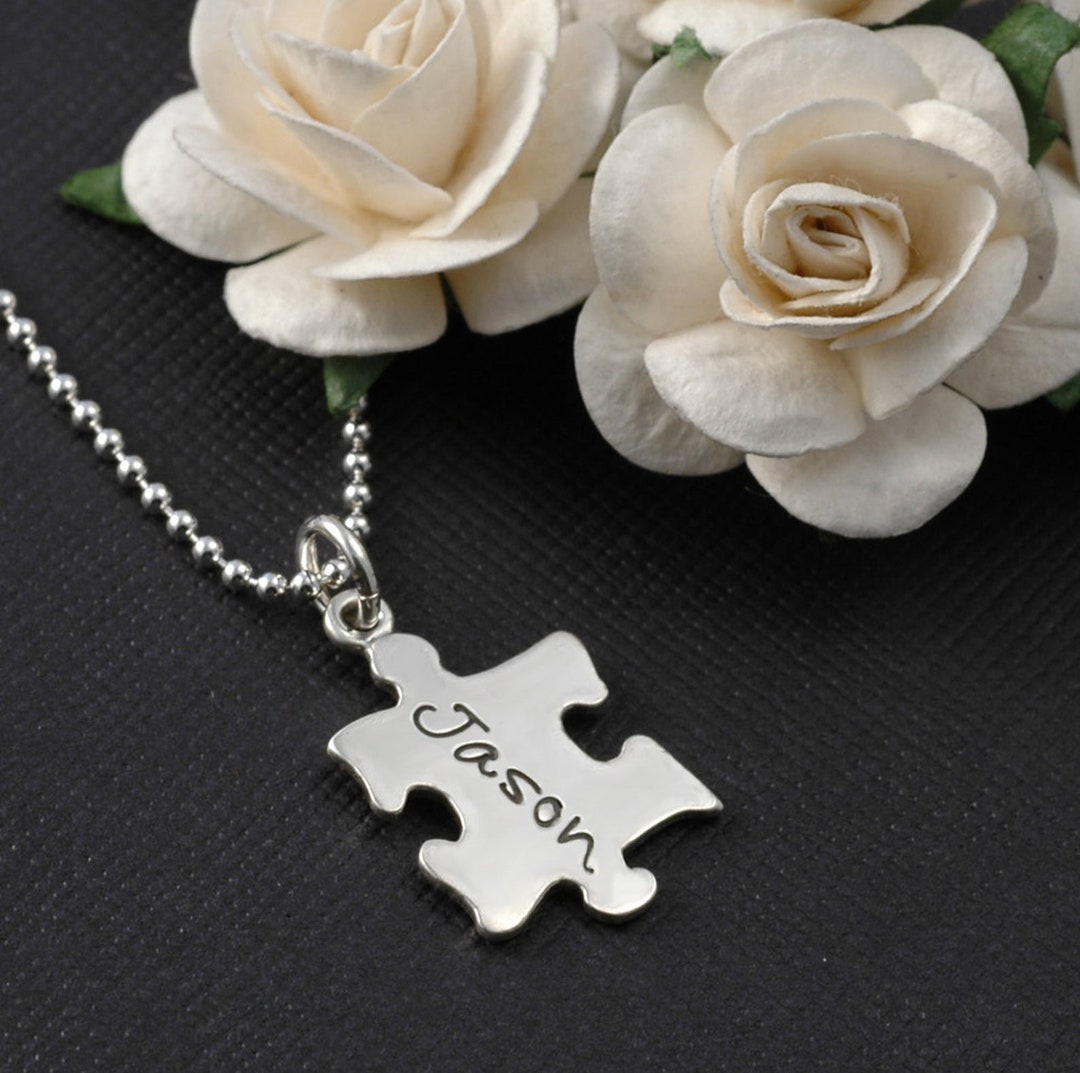 Personalized Puzzle Piece Necklace Etsy