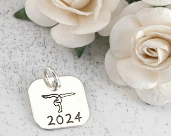 Add a Charm - 14mm square sterling silver charm - personalized