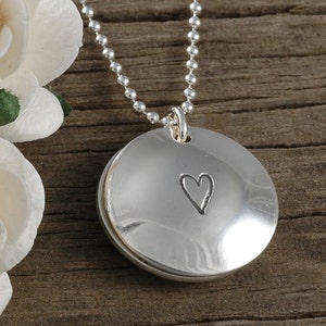 Locket Style Necklace - Personalized  - Solid Sterling Silver