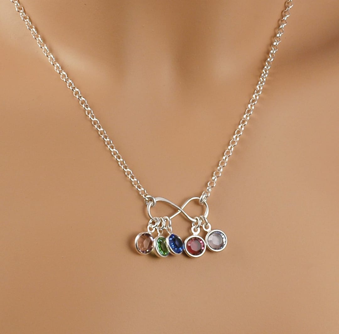 Infinity Necklace With Birthstones