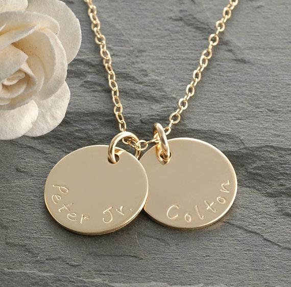 Custom Hand Stamped Name or Initial Circle Charm Custom Hand Stamped Name or Initial Circle Charm