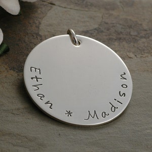 Add a Charm - 1 inch sterling silver round disc - Your own words or names