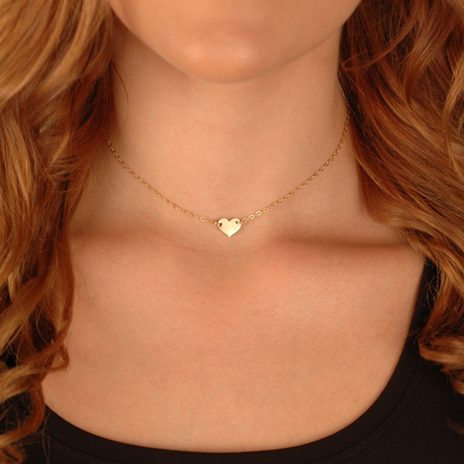 Love You Small Heart Necklace 18kt main image 1