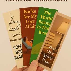 Personalized Bookmark | Custom Name Reading Quote | Digital Download Gift for Book Lovers