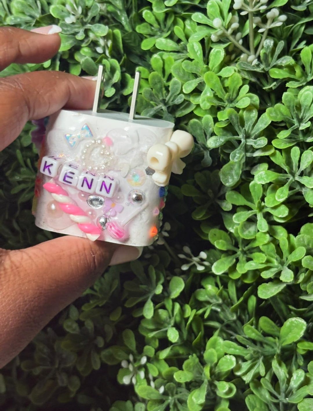 Junk Charger Block | Handmade Bling Plug With Charms & Rhinestones - Etsy