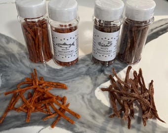 Palitos de carne: premios caseros para gatos con ingredientes limitados y en lotes pequeños