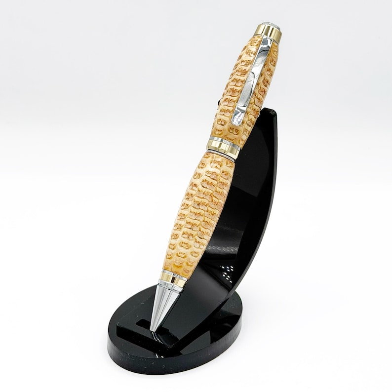 Corn Cob Cigar Pen — real stabilized corn cob barrel with gold and chrome
