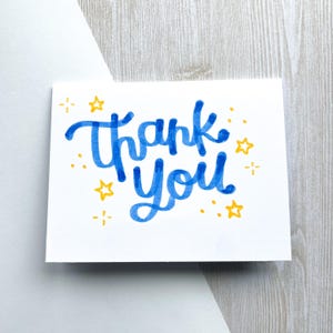 Tarjeta de agradecimiento personalizada, sobre y mensaje escrito a mano / Incluye sello y envío