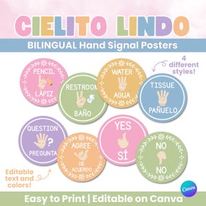 Cielito Lindo Handzeichen Poster | Bearbeitbares Pastell Spanisch Englisch Klassenzimmer Dekor | Dual Immersion Lehrer Printables