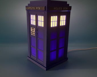 3D Printed T@RDIS LED Lamp – Doctor Who Inspired Police Box Night Light, Geeky Sci-Fi Home Décor