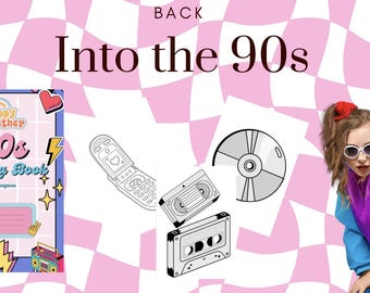 Back in the 90s Coloring Book PDF – 28 Page A4 Printable Retro Coloring Sheets | 90s Nostalgia Digital Download for Adults & Teens