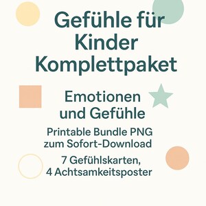 Feelings for Children Complete Package | Emotions and Feelings | Printable Bundle PNG for Instant Download | 7 Feeling Cards, 4 Mindfulness Posters