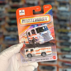 Firetruck Model Car - Matchbox Scania P360 Fire Truck (Matchbox 16:125)
