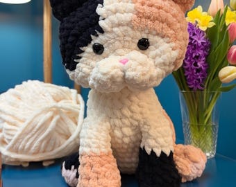 Kitten/Cat Stuffed Animal Handmade - Large - Calico; Siamese; Tabby (striped); Classic (solid color)