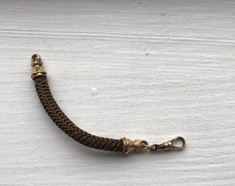 Antique Victorian Hair Work Mourning Watch Fob, Excellent condition