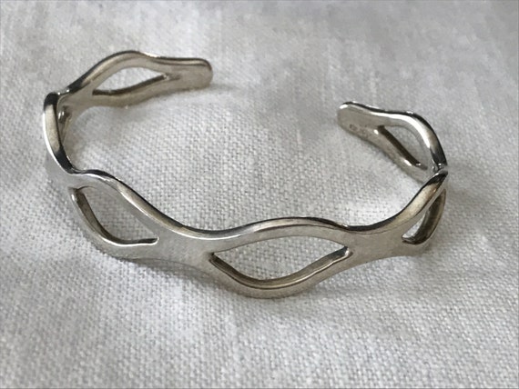 Vintage Solid 925 Silver Infinity Bracelet - image 1